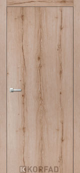 Міжкімнатні двері Korfad, WP-01(Sota), дуб тобакко, глухі, алюмінієва кромка