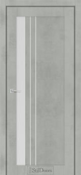 Міжкімнатні Двері StilDoors Bellano (40мм.) Бетон Тефра Сатин білий