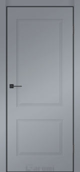 Міжкімнатні двері Darumi SINTRA Classic-02 (40 мм) Сріблястий блиск глухе з чорним торцем