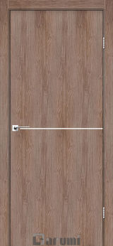 Міжкімнатні двері Darumi Plato PTL-03 (40 мм) Горіх Бургун, Нікелева вставка+звичайна кромка