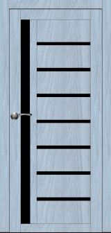 Міжкімнатні двері,  Portalino PL-01 PVC (38мм), Мессіна срібна (плівка пвх), BLK