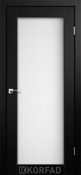 Міжкімнатні двері  Korfad, SV-01, Super Pet чорний, Сатін білий 8 мм