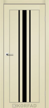 Міжкімнатні двері  Korfad, FL-03, Super Pet магнолія, Чорне