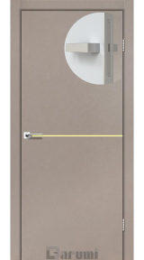Міжкімнатні двері Darumi Plato PTL-03 (40 мм) Сірий краст, золота вставка+алюмінієва кромка