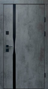 Вхідні двері Qdoors, колекція Ультра, Лаундж-АК, оксид темний/сірий шифер+дзеркало - Изображение 2