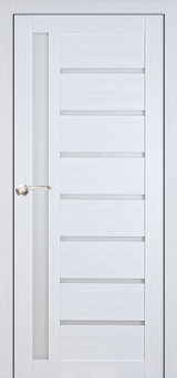 Міжкімнатні двері,  Portalino PL-01 Ecotop (38 мм), Санома біла (екошпон), Сатин