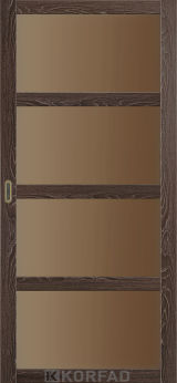 Розсувні  двері  Korfad, BL-01, дуб марсала, Сатин бронза