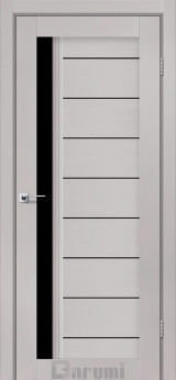 Міжкімнатні двері Darumi Bordo (40 мм) Ясень отару, Чорне скло