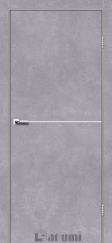 Міжкімнатні двері Darumi Plato PTL-03 (40 мм) Сірий бетон, Нікелева вставка + алюмінієва кромка - Изображение 1
