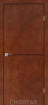 Міжкімнатні двері Korfad, DLP-01(Sota), сталь кортен, глухі, декоративна чорна вставка, кромка алюмінієва