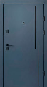 Вхідні двері Qdoors, колекція Ультра, Крос-АК, антрацит/біла шагрень