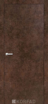 Міжкімнатні двері Korfad, GLP-02 (DSP), білий перламутр, глухі, вставка Lacobel чорний, алюмінієва кромка - Изображение 1