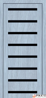 Міжкімнатні двері,  Portalino PL-03 PVC (38 мм), Мессіна срібна (плівка пвх), BLK