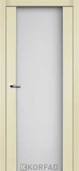 Міжкімнатні двері  Korfad, SR-01, Super Pet магнолія, Скло сатин загартоване 8 мм
