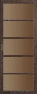Міжкімнатні двері  Korfad, BL-02, дуб марсала, Сатин бронза