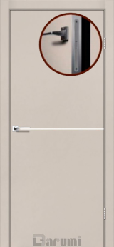 Міжкімнатні двері Darumi Plato PTL-03 (40 мм) Димчастий Краст, Нікелева вставка + алюмінієва кромка - Изображение 2