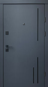 Вхідні двері Qdoors, колекція  Преміум, Тріоні-Ак, антрацит/біла шагрень - Изображение 1