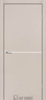 Міжкімнатні двері Darumi Plato PTL-03 (40 мм) Димчастий Краст, Нікелева вставка + алюмінієва кромка - Изображение 1