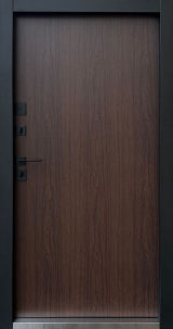Вхідні двері Qdoors, Optima Street Plus,PARTY D,  RAL 8019 пісок/дуб 23, ручка труба квардат чорна - Изображение 1