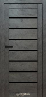 Міжкімнатні двері Syndicate Doors (40 мм)  PVC SD-102 Бетон темний Чорне