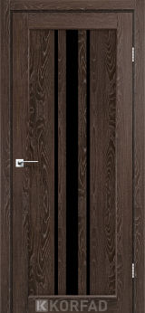 Міжкімнатні двері  Korfad, FL-03, дуб марсала, Чорне
