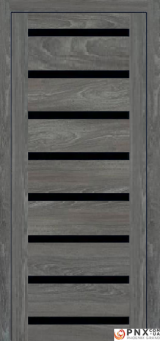 Міжкімнатні двері,  Portalino PL-03 PVC (38 мм), Мессіна темна (плівка пвх), BLK