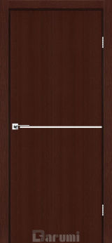 Міжкімнатні двері Darumi Plato PTL-03 (40 мм) Венге Панга, Нікелева вставка+чорна матова кромка - Изображение 1