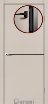Міжкімнатні двері Darumi Plato PTL-03 (40 мм) Димчастий Краст, чорна вставка+чорна матова кромка - Изображение 2