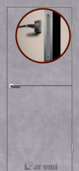 Міжкімнатні двері Darumi Plato PTL-03 (40 мм) Сірий бетон, Антрацитна вставка+алюмінієва кромка - Изображение 2