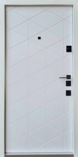 Вхідні двері Qdoors, колекція Авангард, Бакарди, антрацит/біла шагрень - Изображение 1