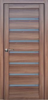 Міжкімнатні двері,  Portalino PL-02 PVC (38 мм), Кастанья золотиста (плівка пвх), Сатин