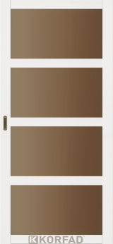 Розсувні  двері  Korfad, BL-01, Ясен білий, Сатин бронза