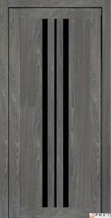 Міжкімнатні двері,  Portalino PL-07 PVC (38 мм), Мессіна темна (плівка пвх), BLK