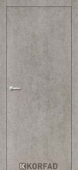 Міжкімнатні двері  Korfad, LP-01(Sota), лайт бетон, глухі, алюмінієва кромка