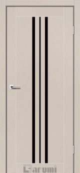 Міжкімнатні двері Darumi Stella (40 мм) Димчатий краст, Чорне скло