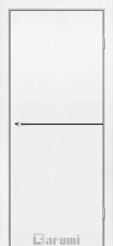 Міжкімнатні двері Darumi Plato PTL-03 (40 мм) Білий матовий, чорна вставка+звичайна кромка