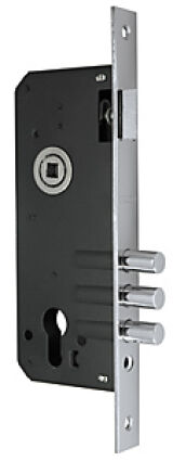 Корпус врезного замка с защёлкой 900 3MR/CP W/B (хром), тех. упаковка FUARO (для легких дверей)