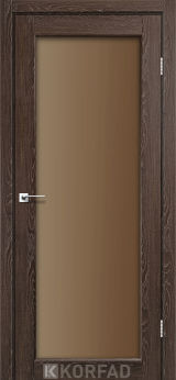 Міжкімнатні двері  Korfad, SV-01, дуб марсала, Сатин бронза 8 мм