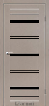 Міжкімнатні двері Darumi Darina (40 мм) Сірий краст, Чорне скло