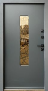 Вхідні двері Qdoors, колекція СТРОНГ, ПЛАЗА, ВУЛИЦЯ 3 контура з ОЦИНКОВАНИМ металом на полотні,  антрацит пісок/ антрацит vin, 860 мм., 960 мм. - Изображение 1