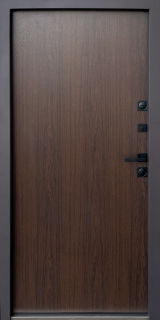 Вхідні двері Qdoors, колекція СТРОНГ, ОСКАР, ВУЛИЦЯ 3 контура з ОЦИНКОВАНИМ металом на полотні,  пісок коричневий/ дуб темний vin - Изображение 1