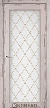 Міжкімнатні двері  Korfad, CL-09 зі штапиком, дуб нордік, Сатин бронза