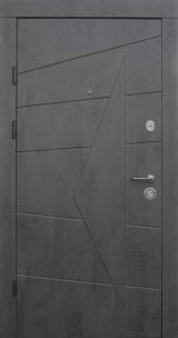 Вхідні двері Qdoors, колекція  Преміум, Некст, мрамор темний/ бетон бежевий