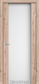 Міжкімнатні двері  Korfad, SR-01, дуб тобакко, Скло сатин загартоване 8 мм