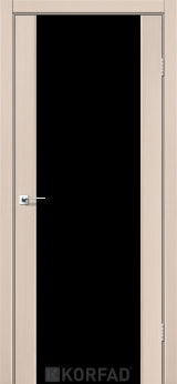 Міжкімнатні двері  Korfad, SR-01, дуб білений, Триплекс чорний, 8 мм