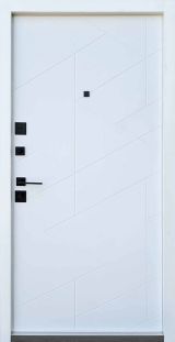 Вхідні двері Qdoors, колекція Фрост, грифель структури софт/ біле дерево - Изображение 1