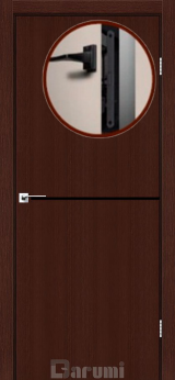 Міжкімнатні двері Darumi Plato PTL-03 (40 мм) Венге Панга, чорна вставка+чорна матова кромка - Изображение 1