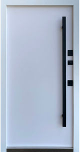 Вхідні двері Qdoors, колекція Стріт, Елегант вулиця, метал пісок 8019 фарба, декор лакобель, ручка труба квардат чорна 1450 мм - Изображение 2