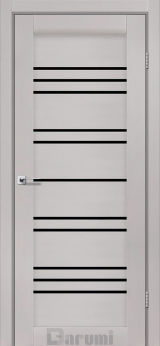Міжкімнатні двері Darumi Versal (40 мм) Ясень отару, Чорне скло