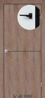 Міжкімнатні двері Darumi Plato PTL-03 (40 мм) Горіх Бургун, Антрацитна вставка+чорна матова кромка